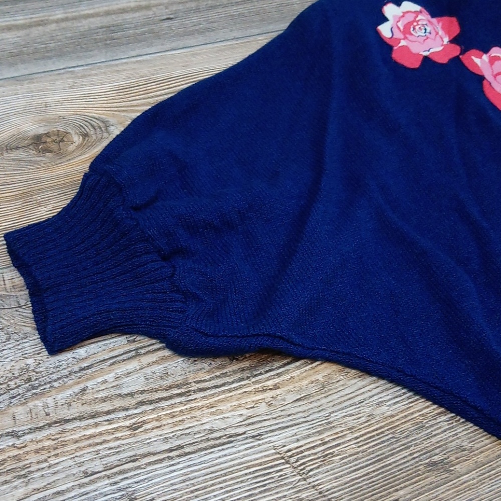 Anthony Sicari Rose Patch Sweater Top - image 2